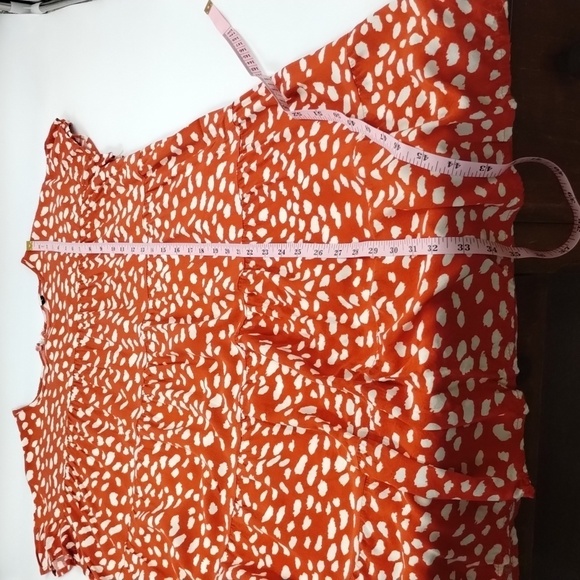 Cupshe The Gianna Dress women's Large dark orange spotted A-frame tiered dress - Picture 11 of 12